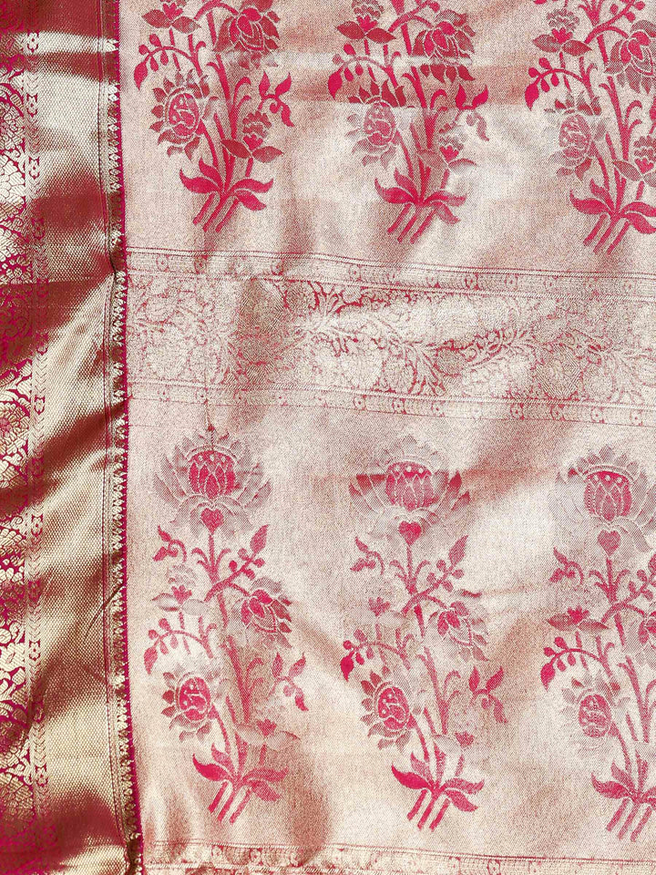 Rani Kalamkari Woven Design Art Silk Saree