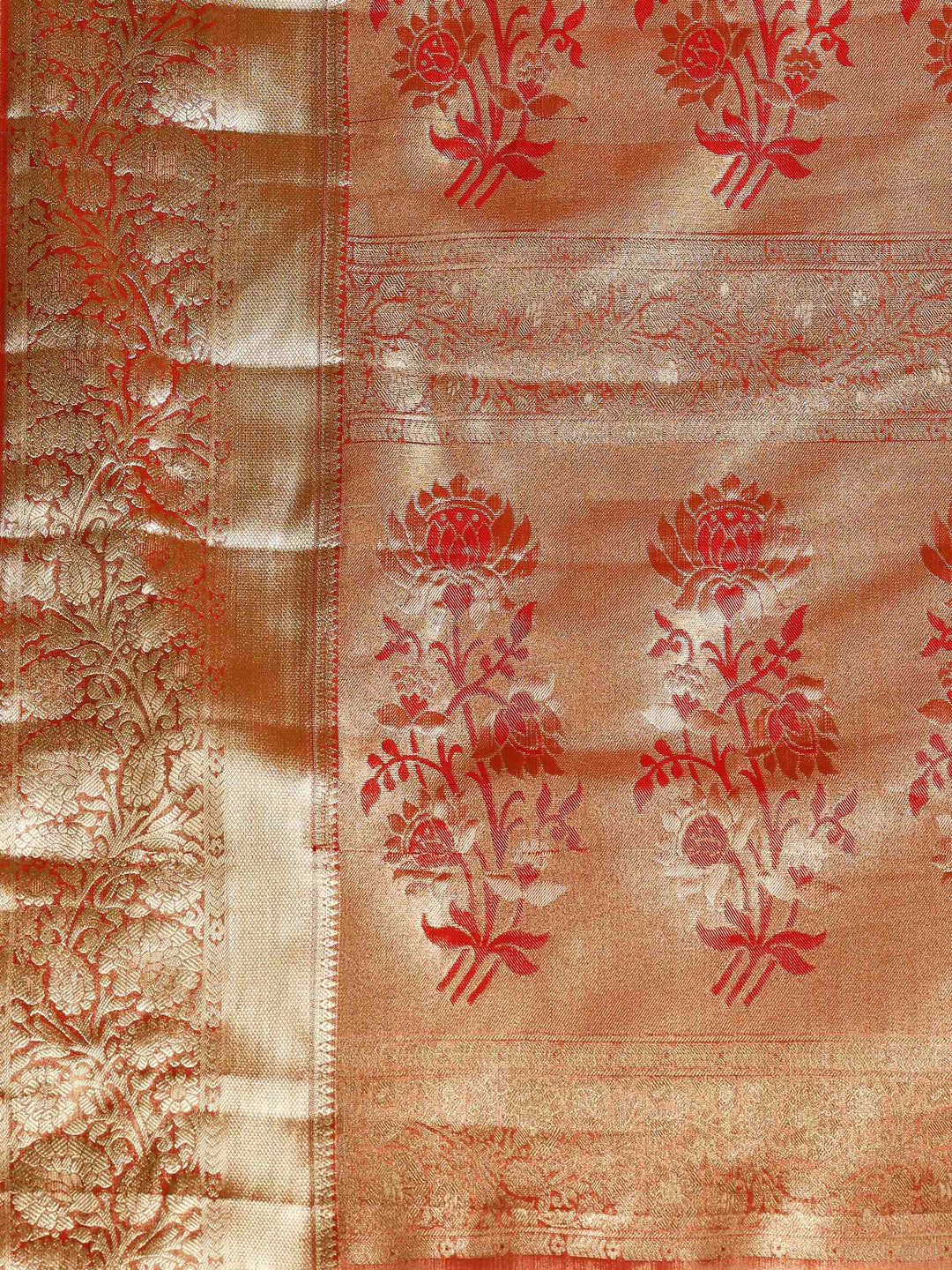 Rust Kalamkari Woven Design Art Silk Saree