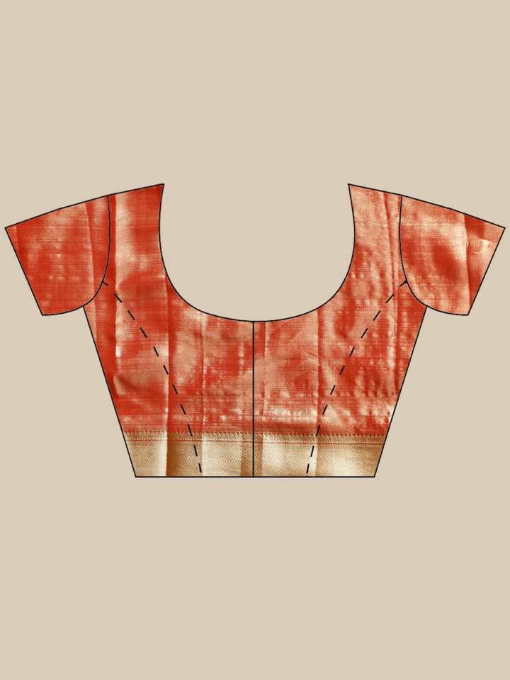 Rust Kalamkari Woven Design Art Silk Saree