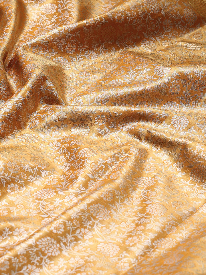 Orange Kalamkari Woven Design Art Silk Saree