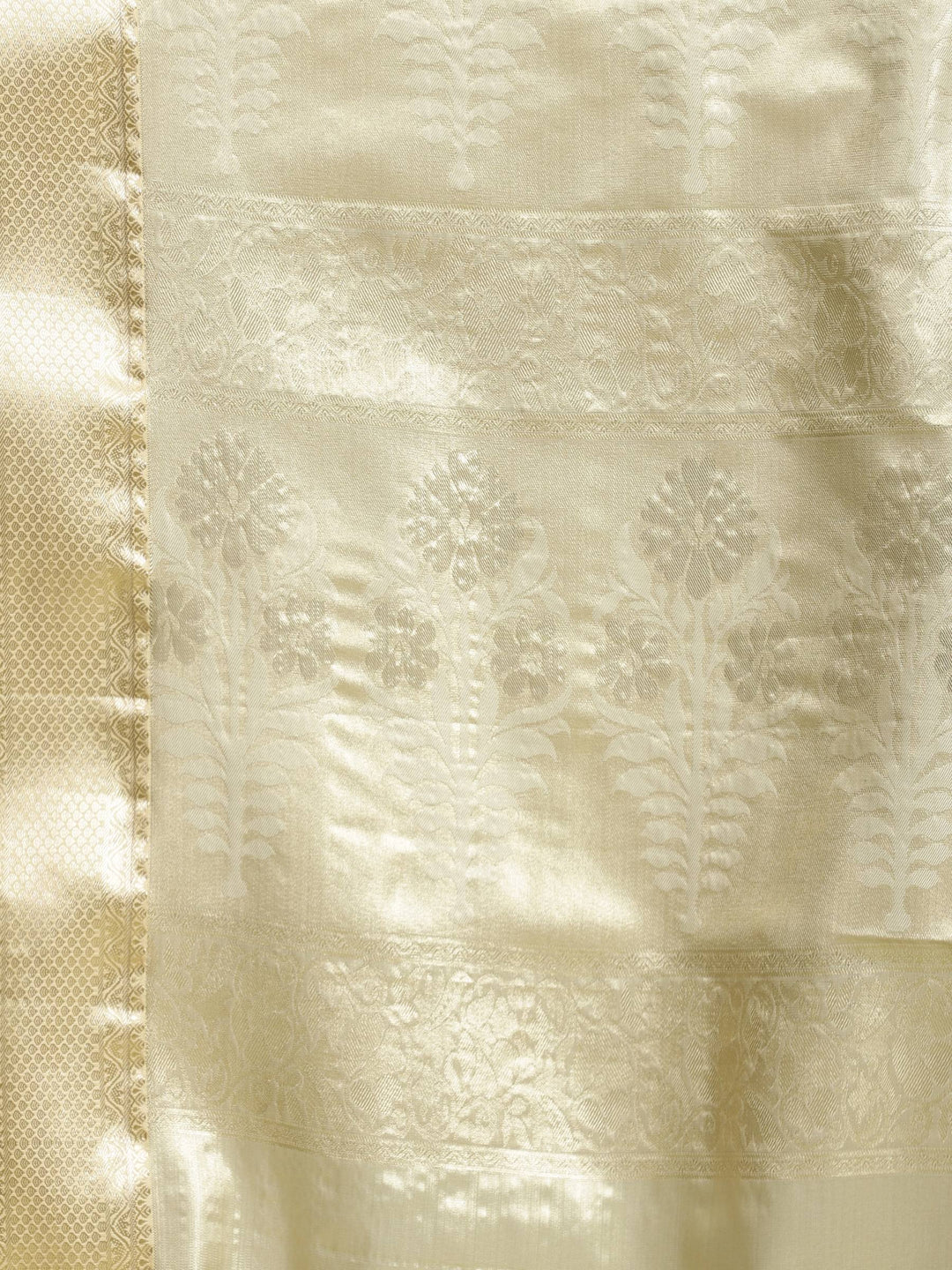 Beige Woven Design Art Silk Saree