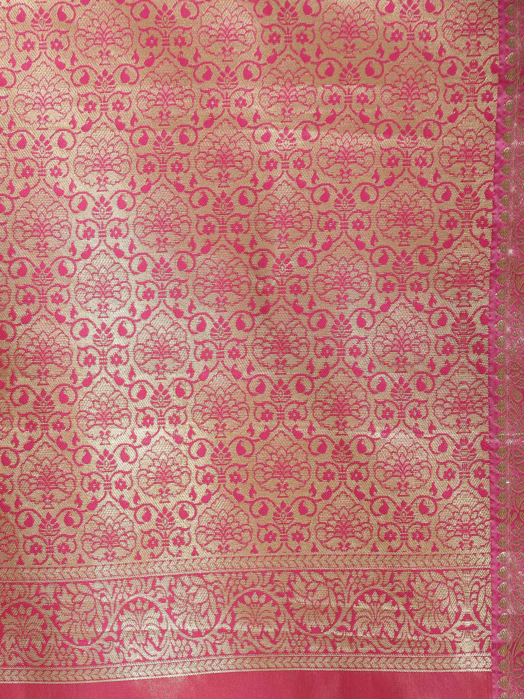 Fuschia Pink Woven Design Art Silk Saree