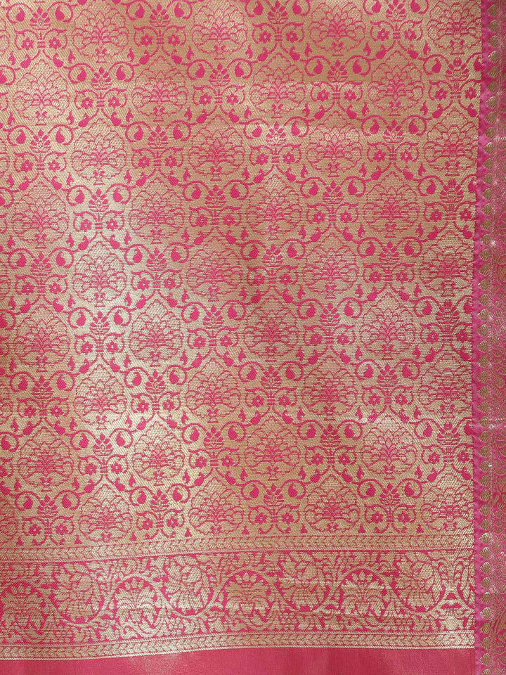 Fuschia Pink Woven Design Art Silk Saree
