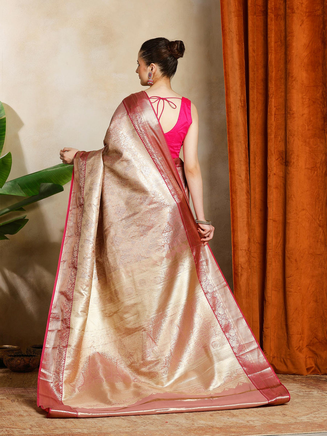 Mauve Kalamkari Woven Design Art Silk Saree