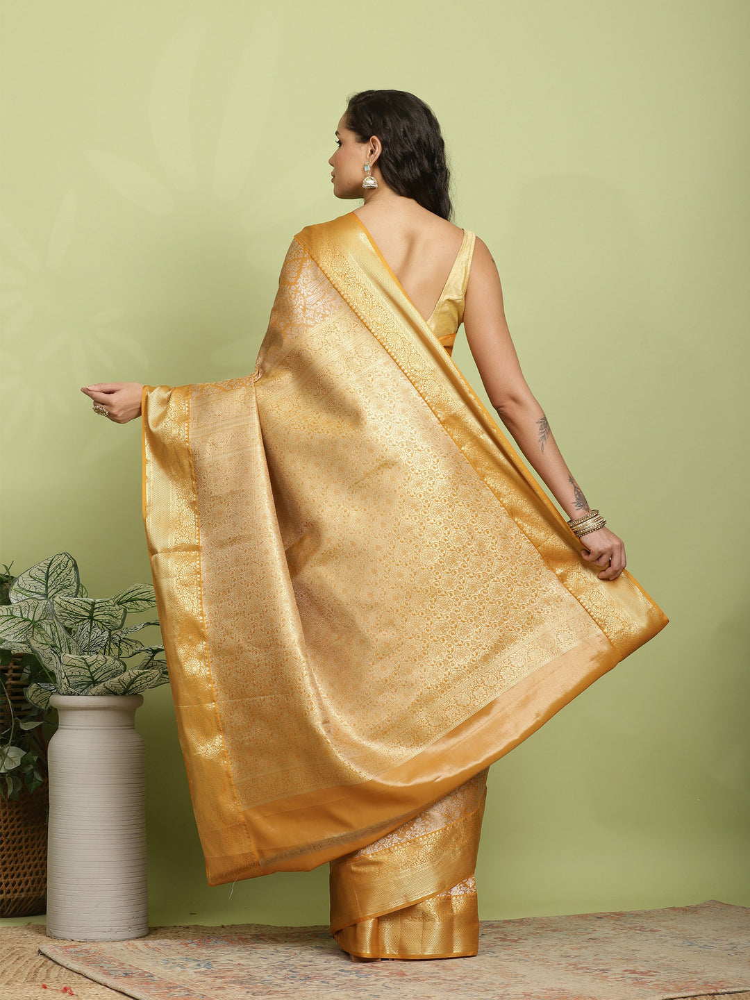 Mustard Woven Design Art Silk Saree