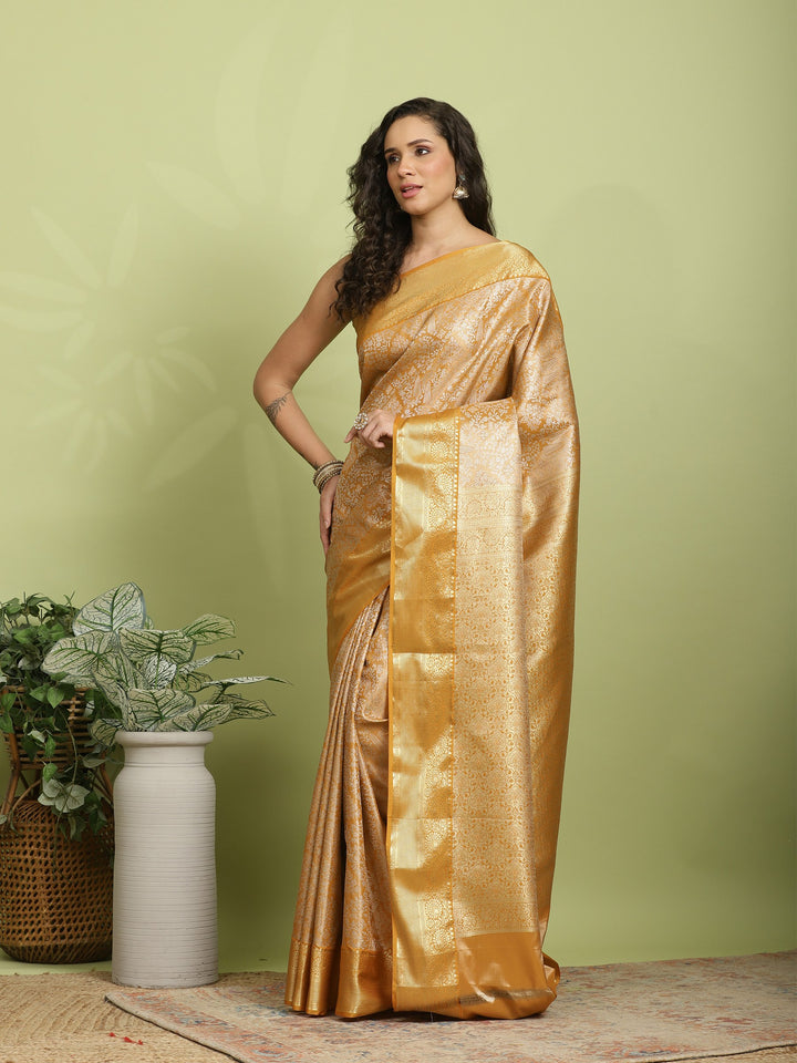 Mustard Woven Design Art Silk Saree