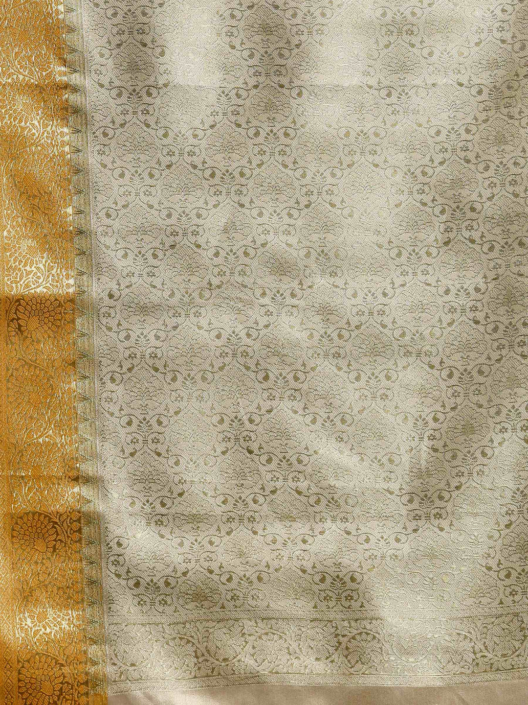 Off White Woven Design Art Silk Saree