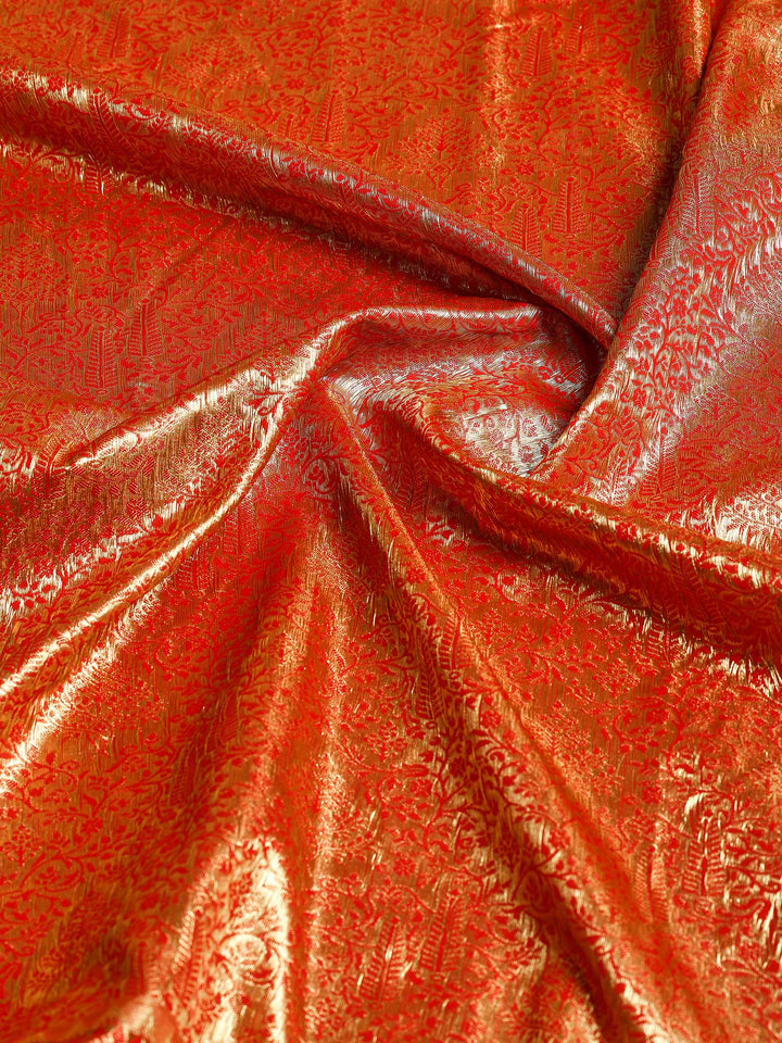 Red Kalamkari Woven Design Art Silk Saree