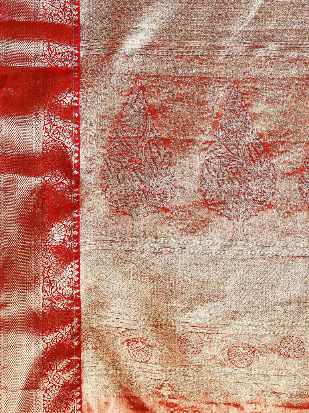 Rust Kalamkari Woven Design Art Silk Saree