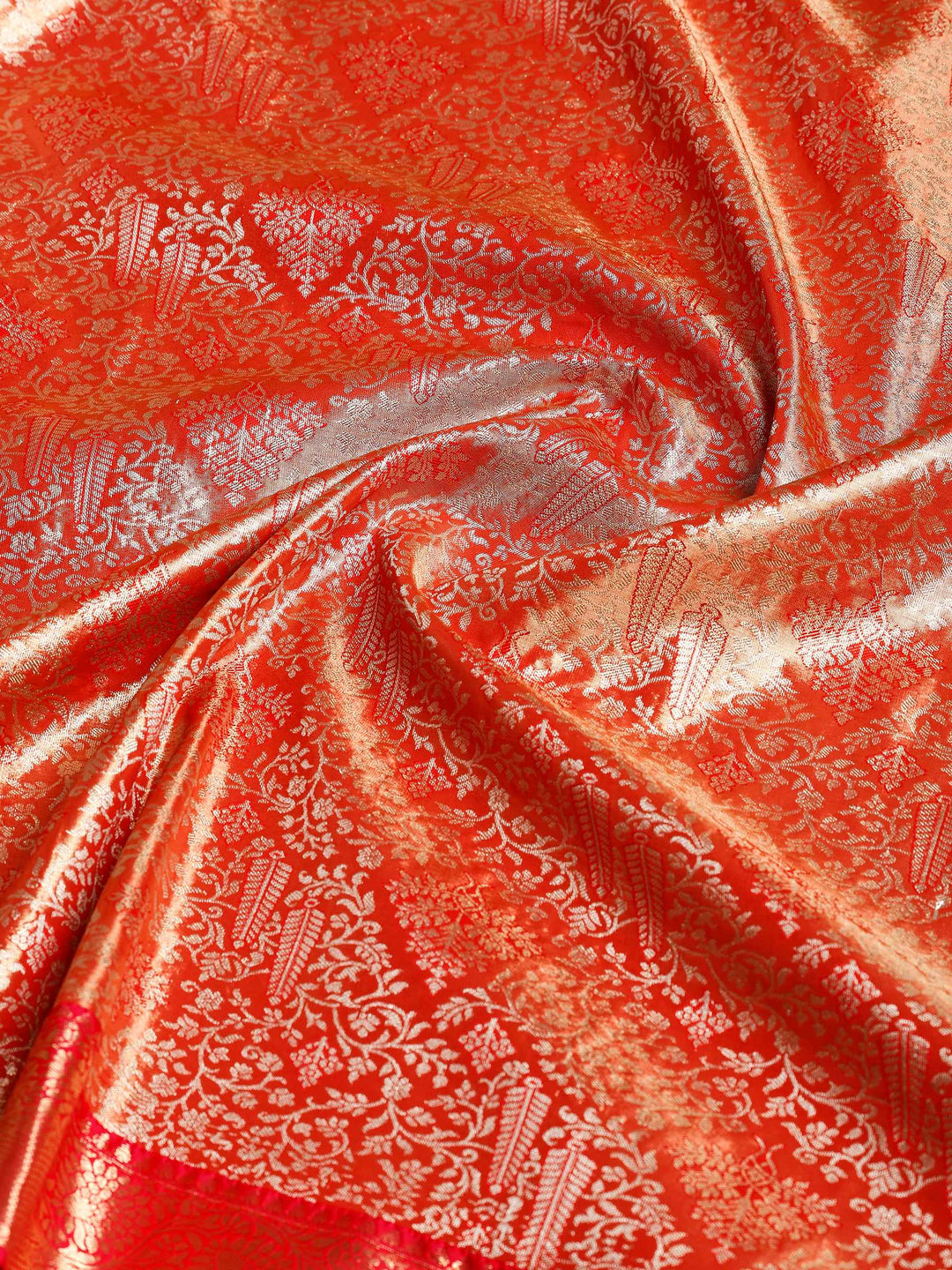 Rust Kalamkari Woven Design Art Silk Saree