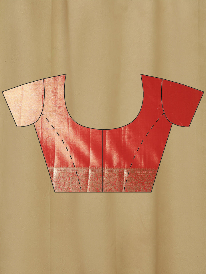 Rust Kalamkari Woven Design Art Silk Saree