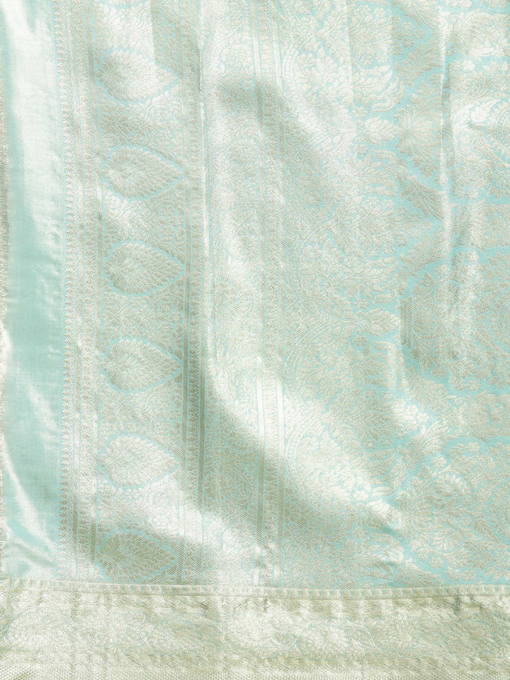 Sea Green Woven Design Art Silk Saree