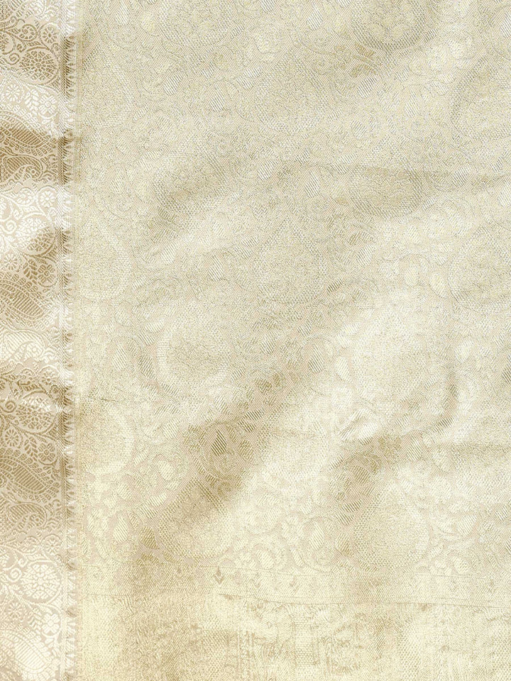 Beige Kalamkari Woven Design Art Silk Saree