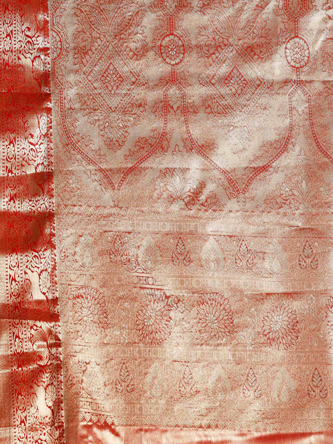 Rust Kalamkari Woven Design Art Silk Saree
