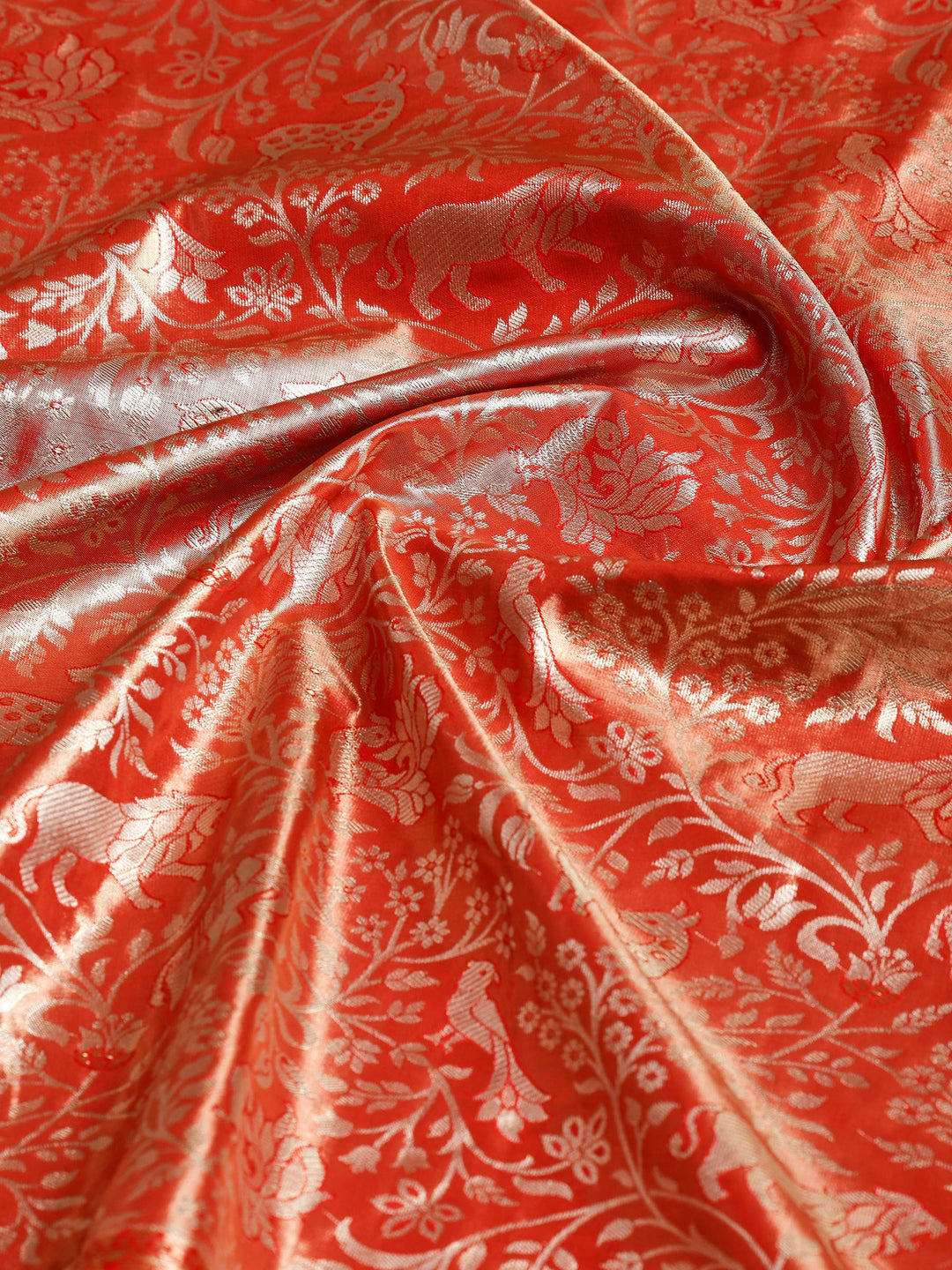 Rust Kalamkari Woven Design Art Silk Saree
