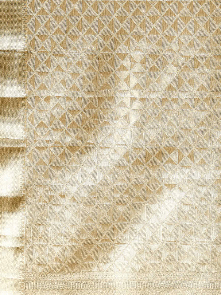 Beige Kalamkari Woven Design Art Silk Saree