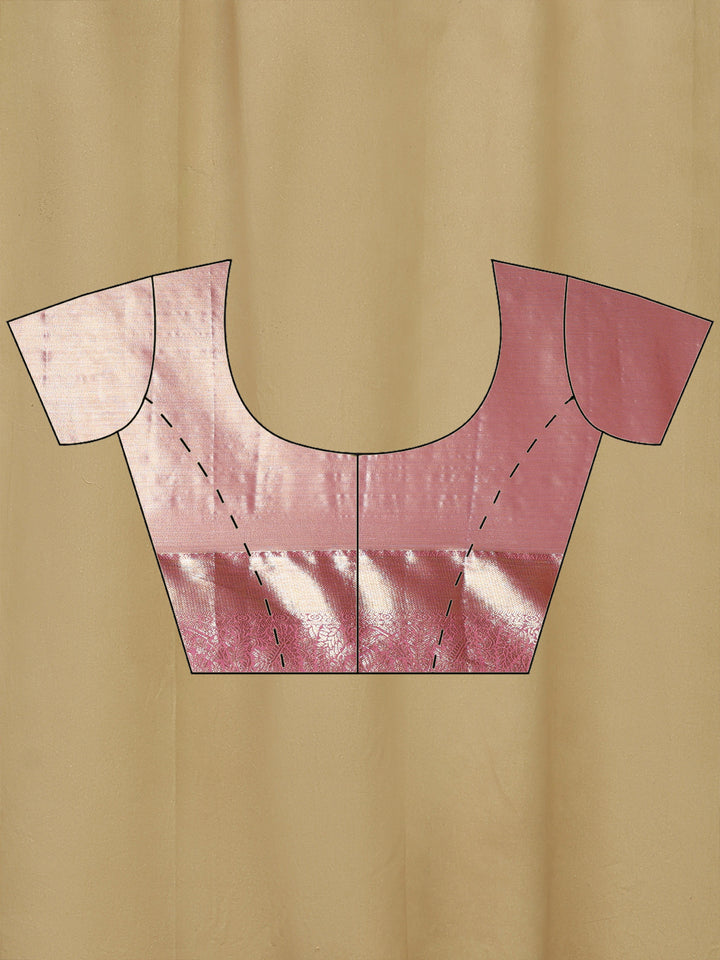 Dusty Pink Kalamkari Woven Design Art Silk Saree