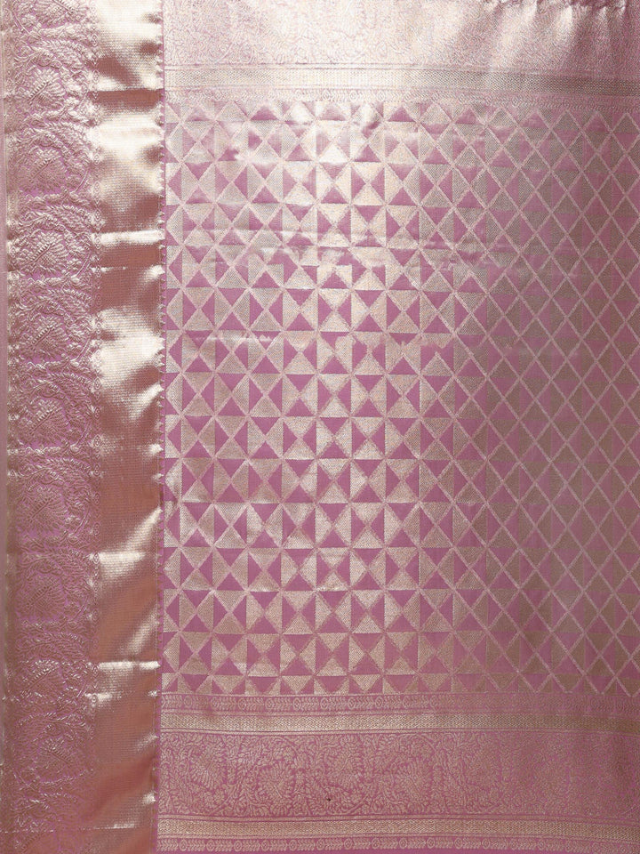 Lavender Kalamkari Woven Design Art Silk Saree