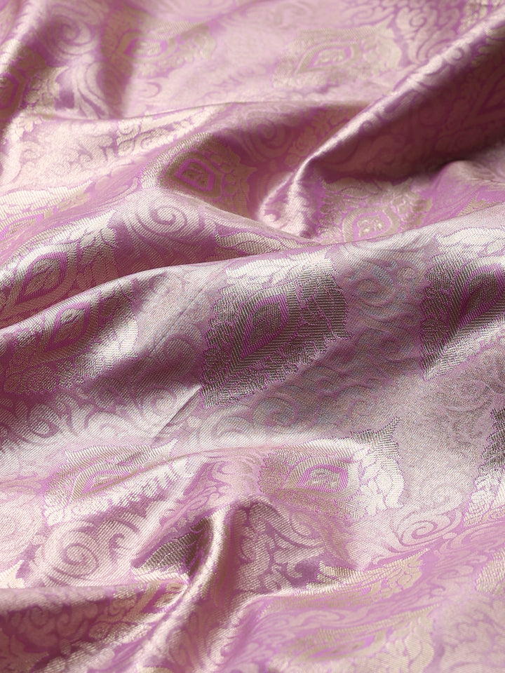 Lavender Kalamkari Woven Design Art Silk Saree