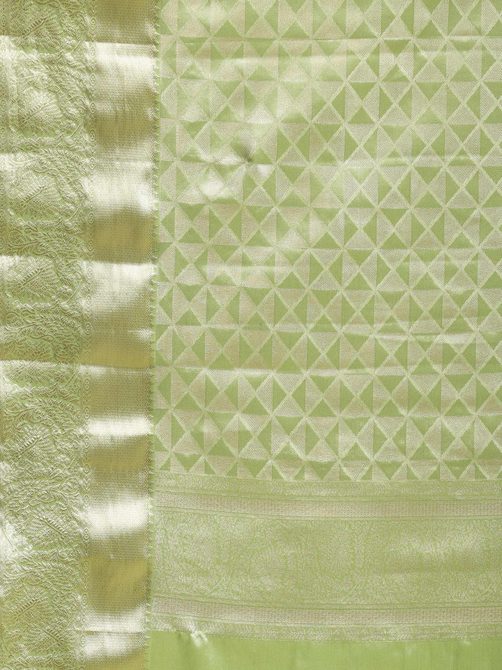 Pista Green Woven Design Art Silk Saree