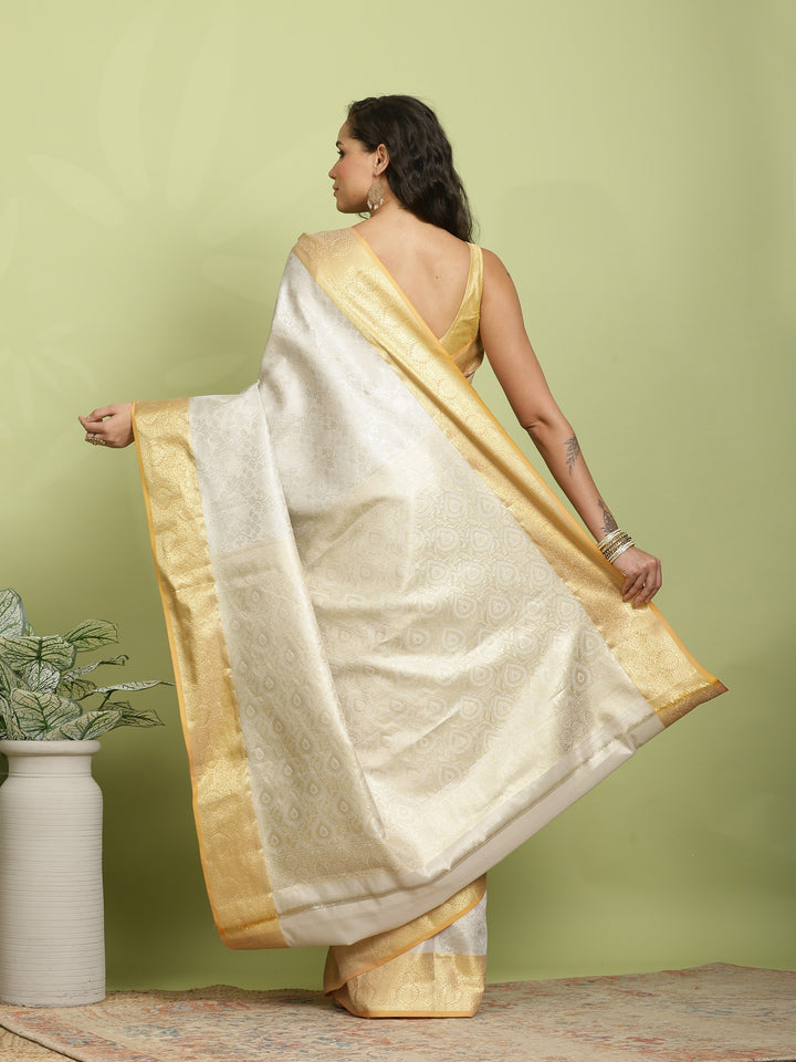 Grey Woven Design Art Silk Saree
