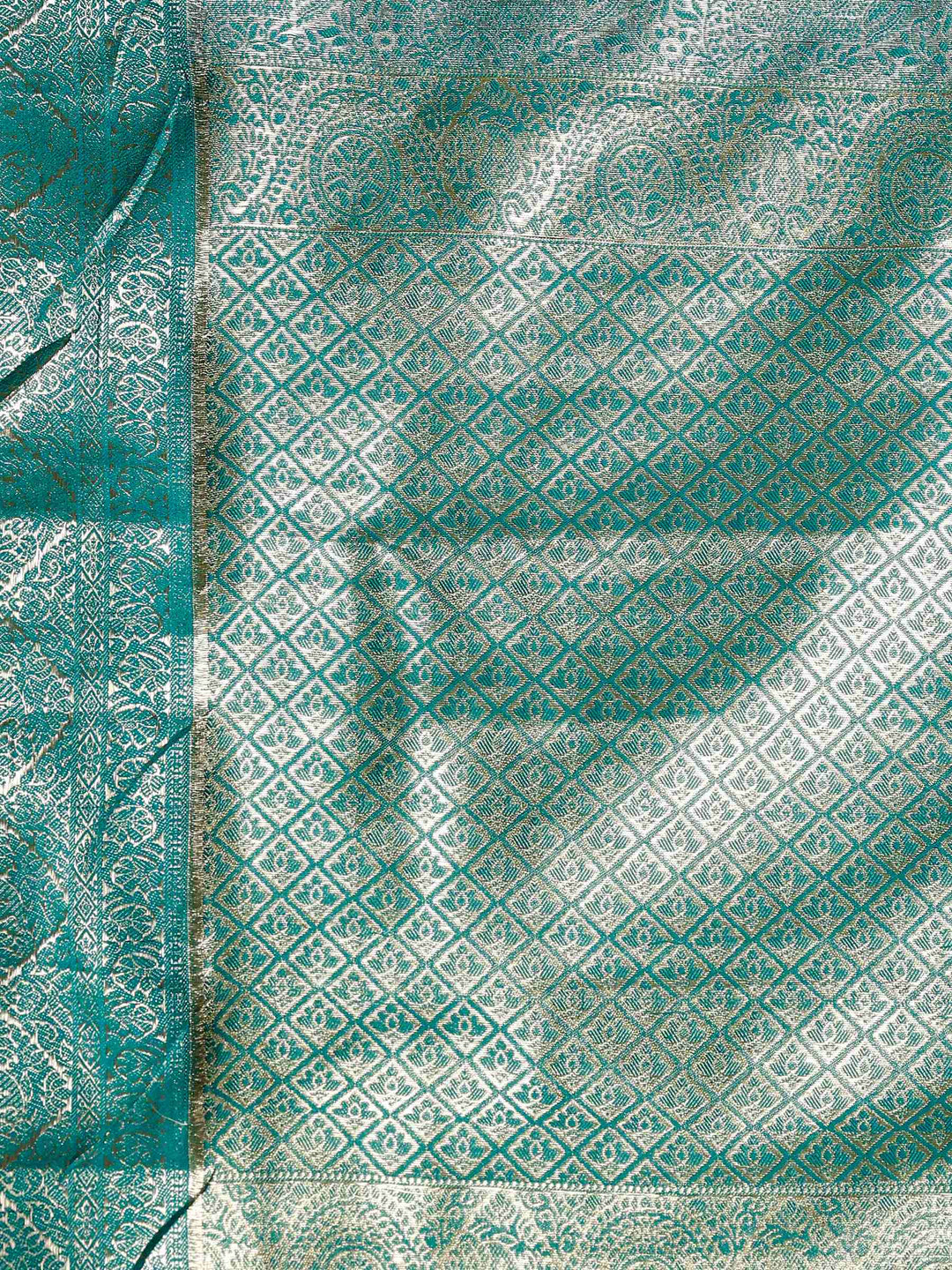 Green Kalamkari Woven Design Art Silk Saree