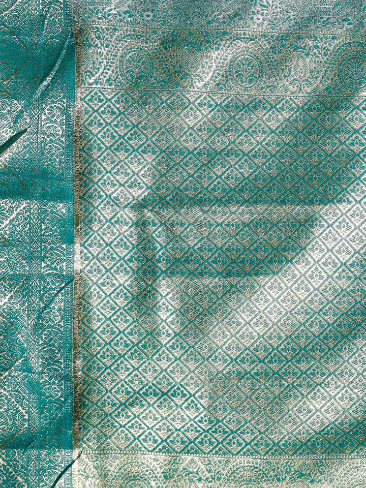 Green Kalamkari Woven Design Art Silk Saree
