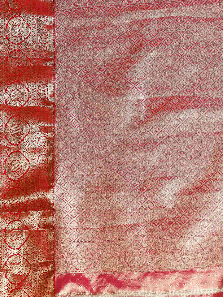 Rani Kalamkari Woven Design Art Silk Saree