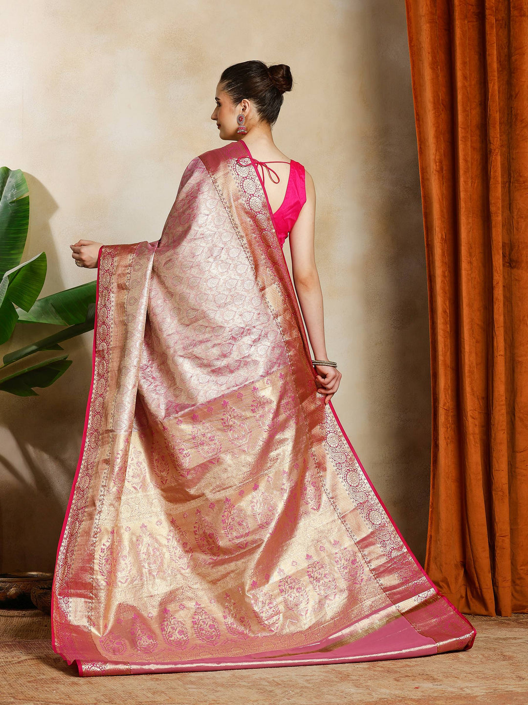 Rani Kalamkari Woven Design Art Silk Saree