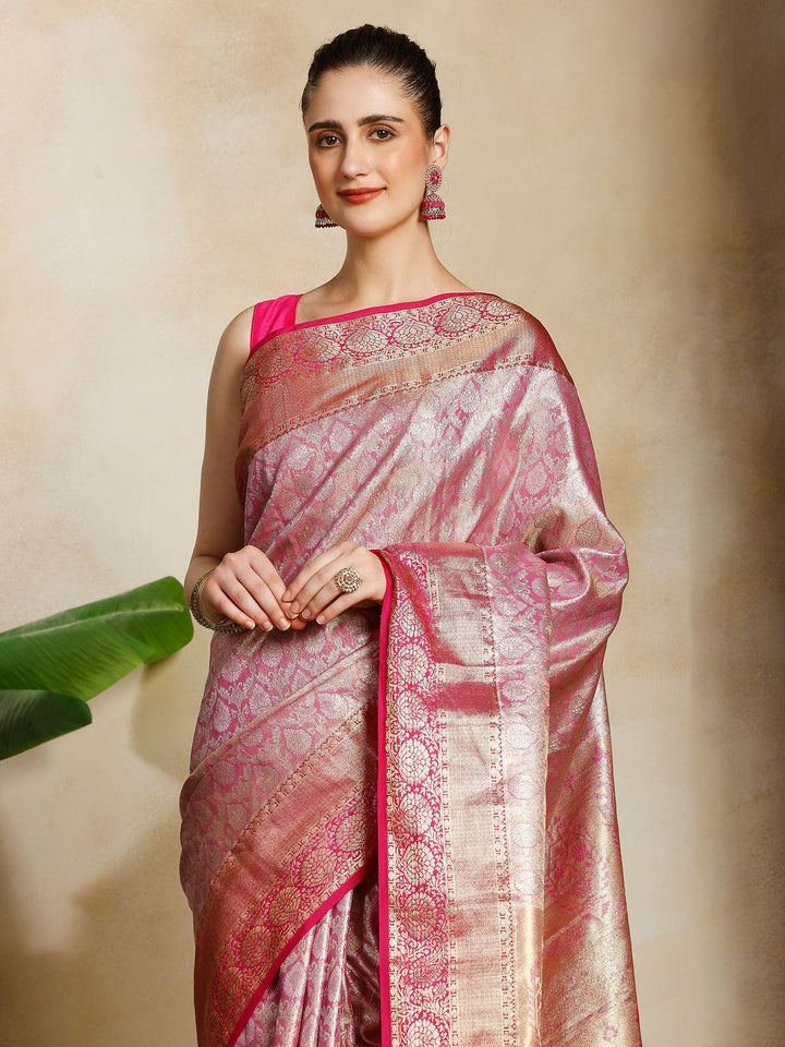 Rani Kalamkari Woven Design Art Silk Saree