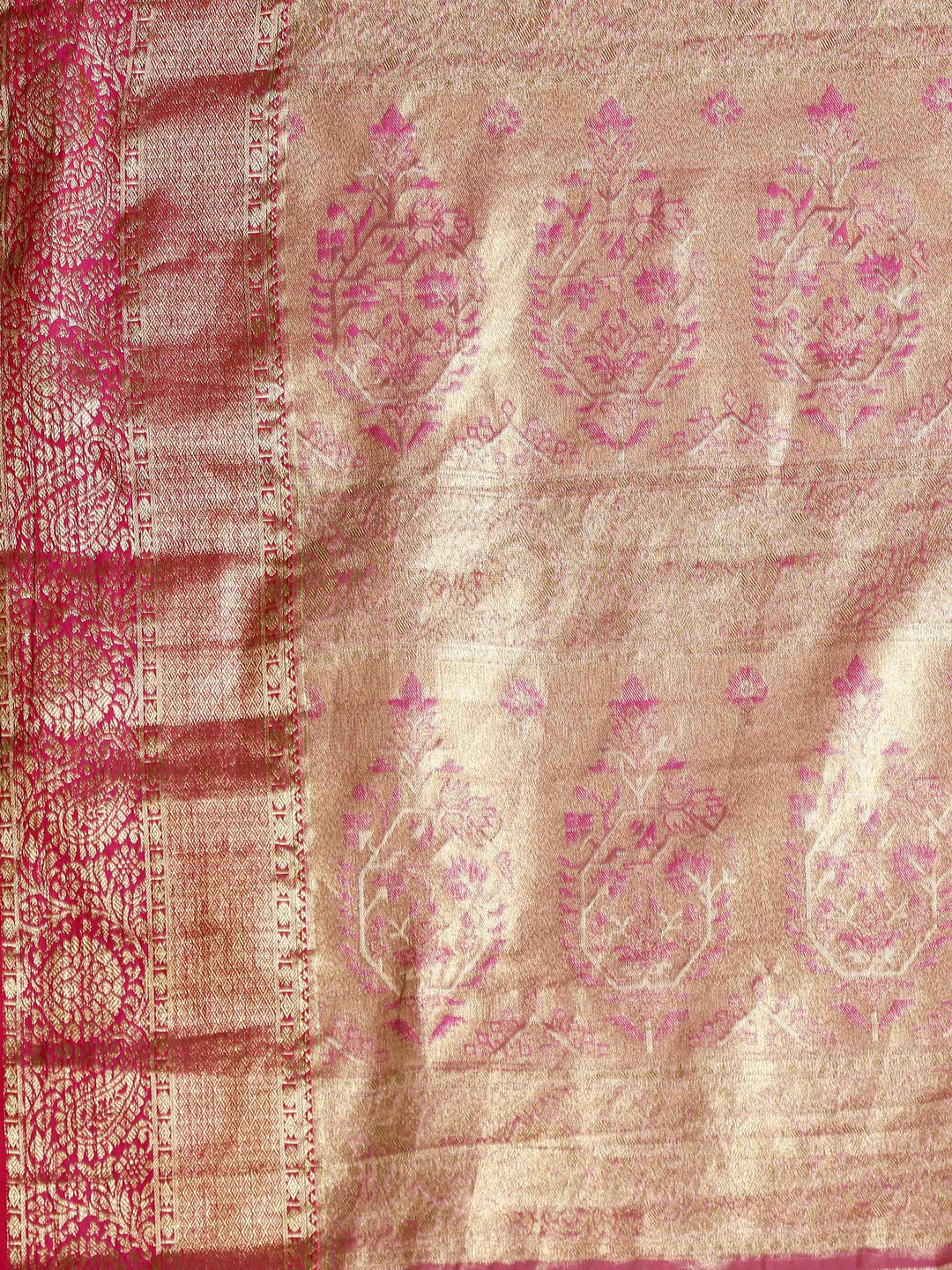 Rani Kalamkari Woven Design Art Silk Saree