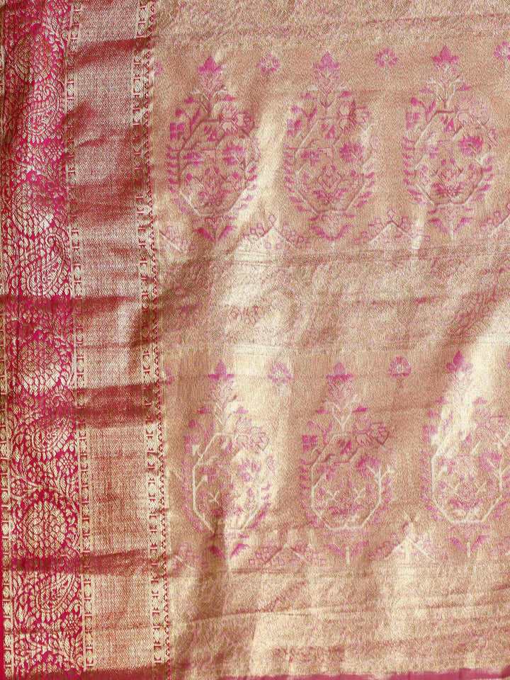 Rani Kalamkari Woven Design Art Silk Saree