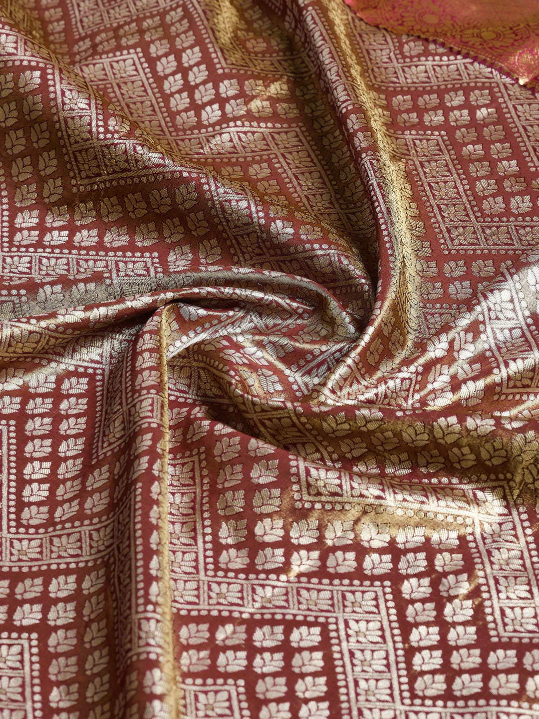 Wine Kalamkari Woven Design Art Silk Saree