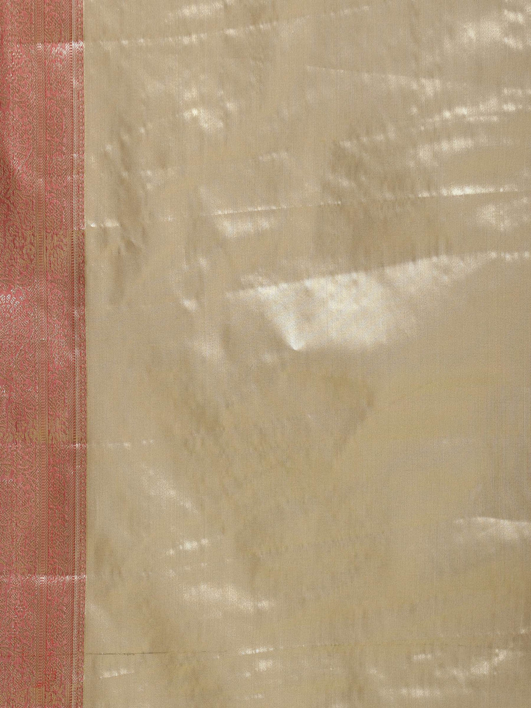 Beige Red Woven Design Art Silk Saree