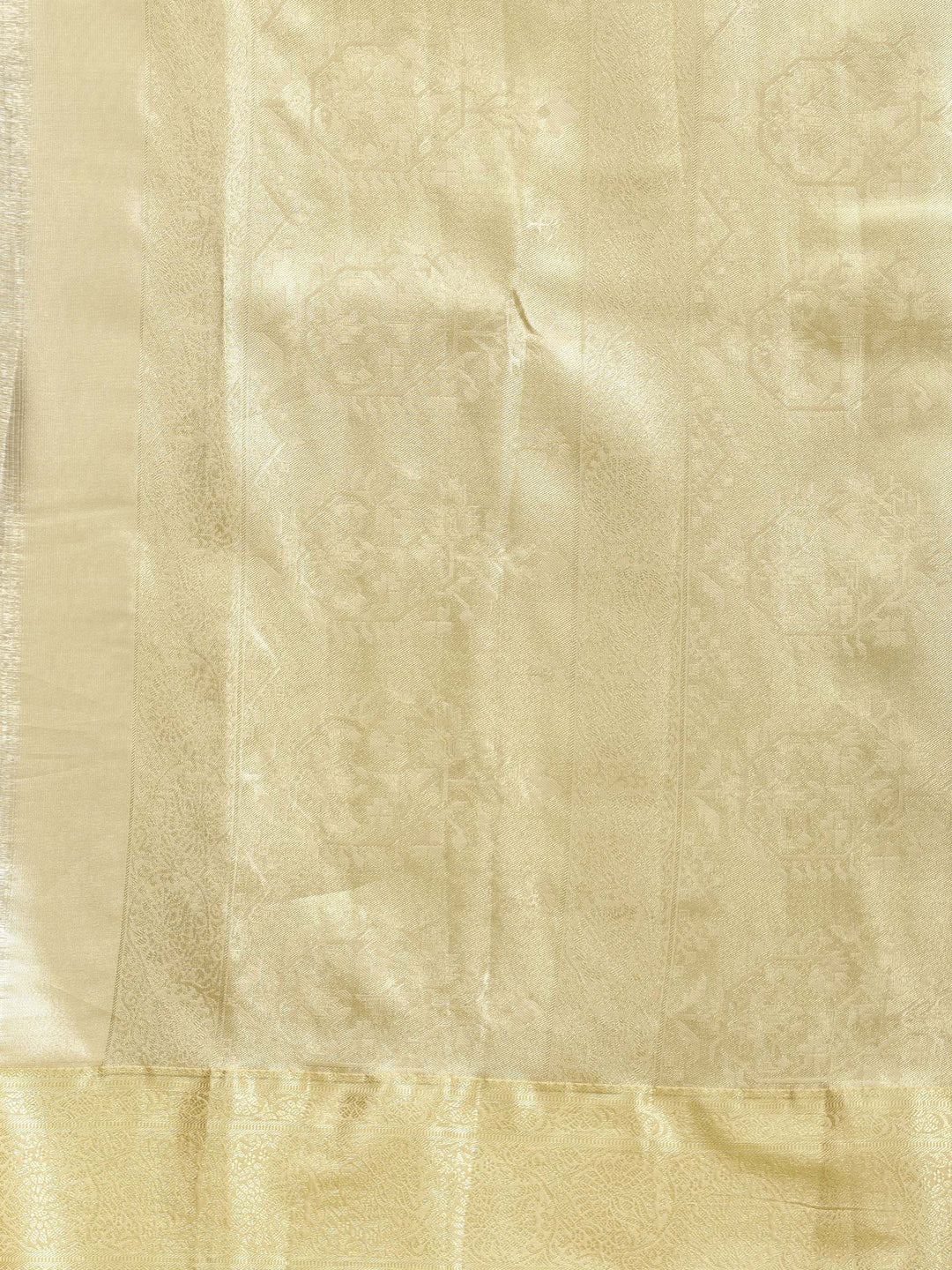 Golden Beige Woven Design Art Silk Saree