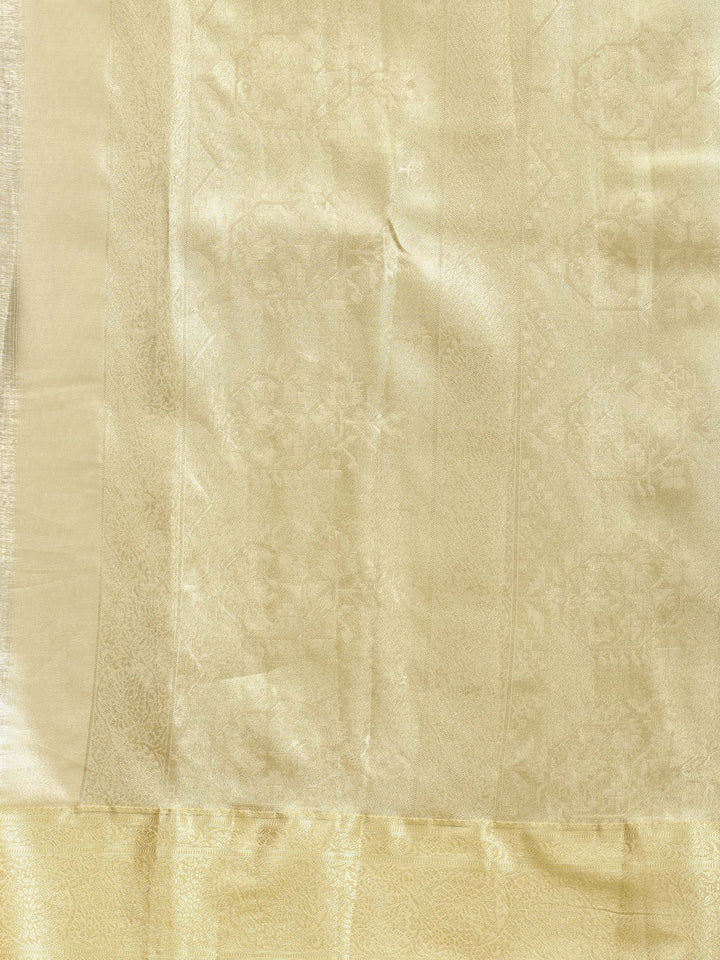 Golden Beige Woven Design Art Silk Saree