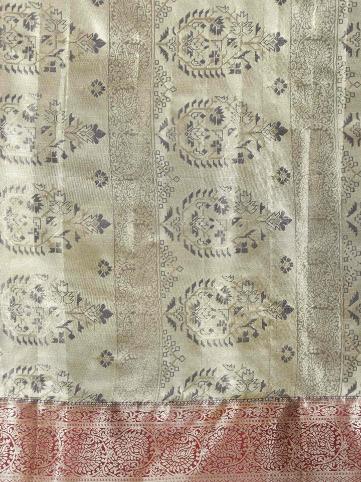 Grey Woven Design Art Silk Saree
