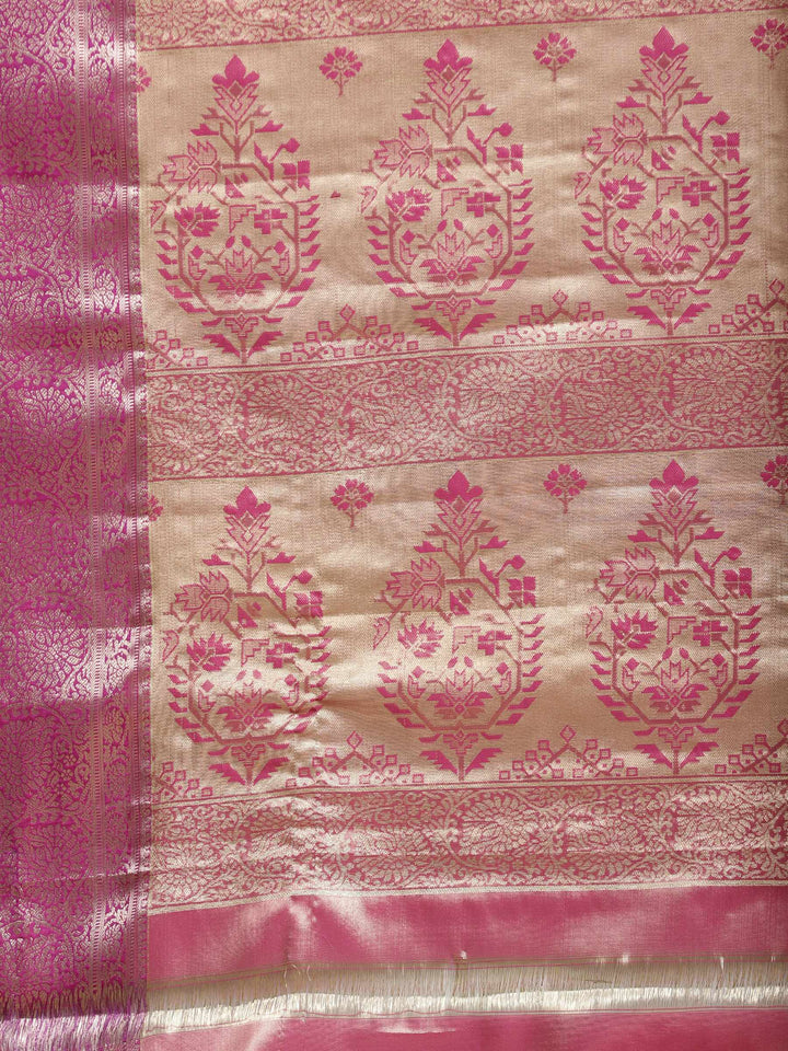 Pink Lavender Woven Design Art Silk Saree