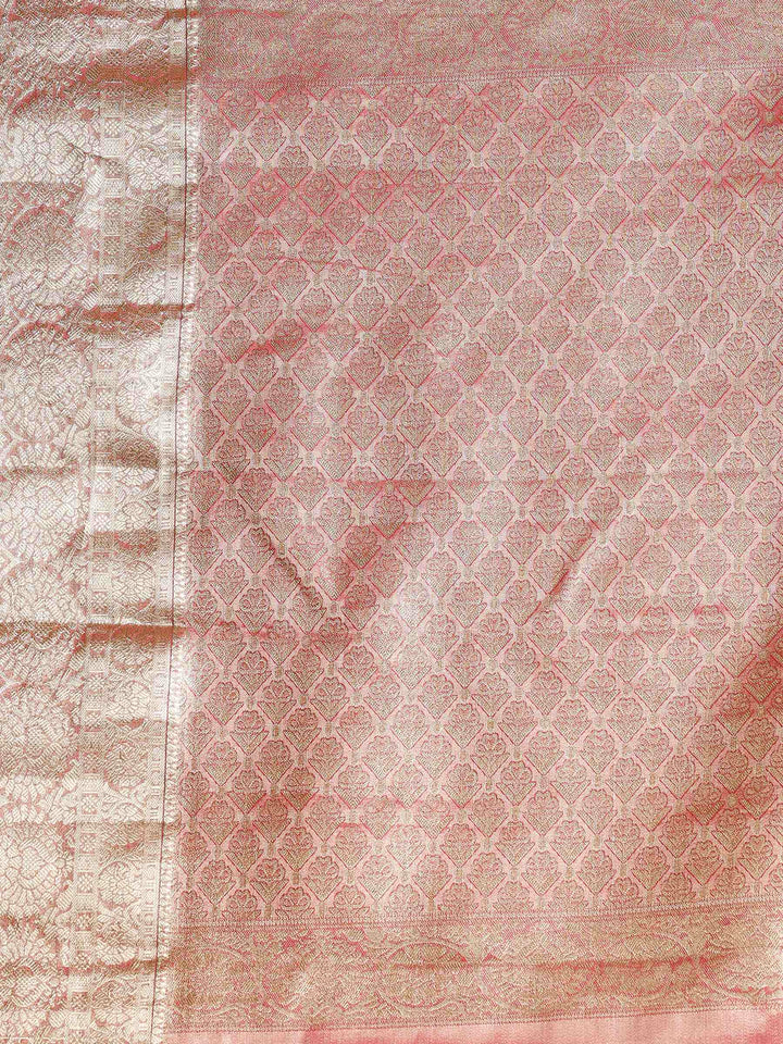 Pink Kalamkari Woven Design Art Silk Saree