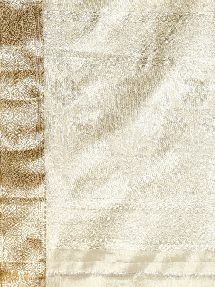 Beige Kalamkari Woven Design Art Silk Saree