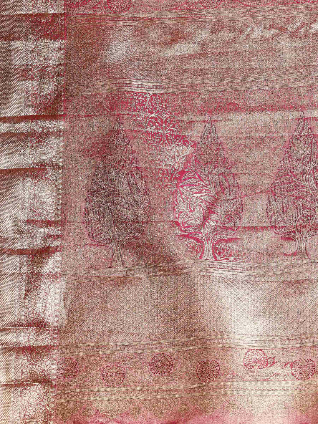 Magenta Kalamkari Woven Design Art Silk Saree