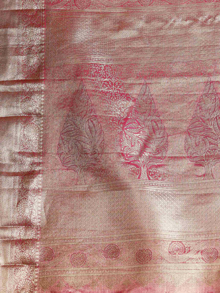 Magenta Kalamkari Woven Design Art Silk Saree