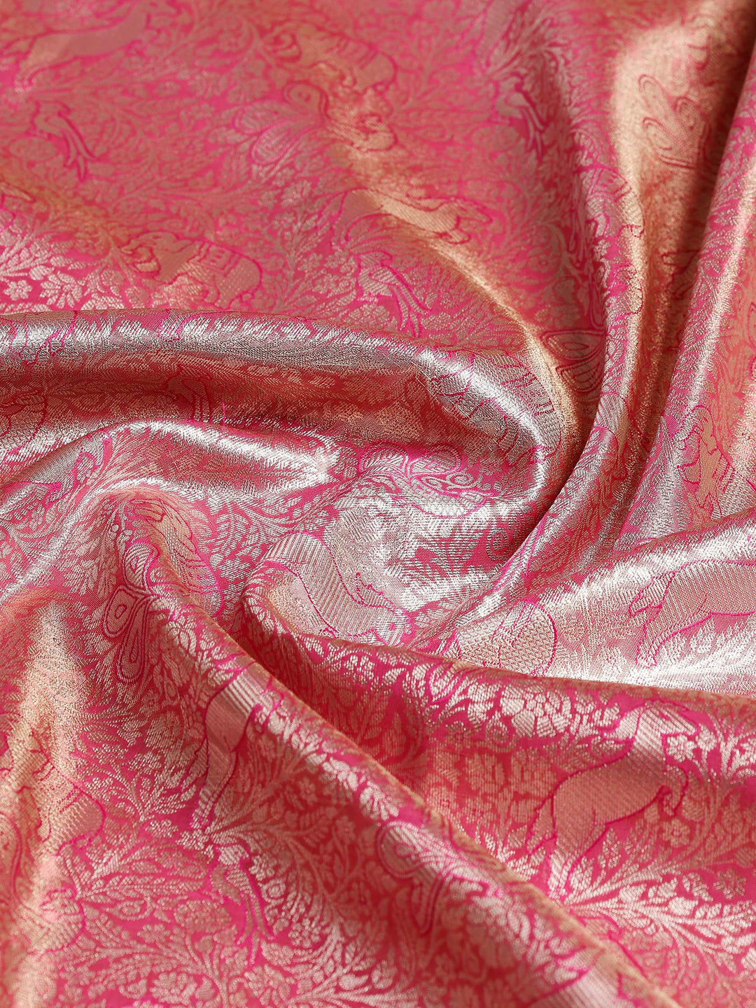 Magenta Kalamkari Woven Design Art Silk Saree