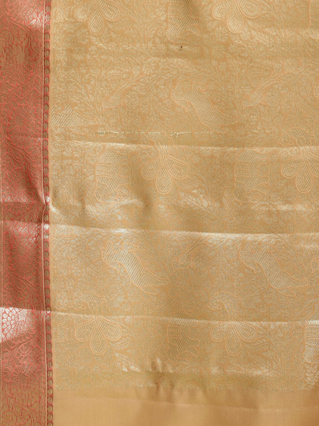 Peach Woven Design Art Silk Saree