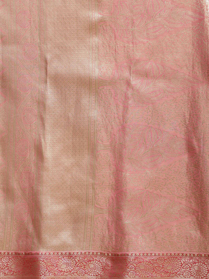 Pink Woven Design Art Silk Saree
