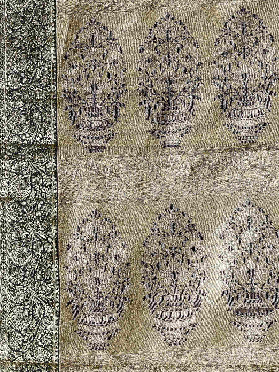 Grey Kalamkari Woven Design Art Silk Saree