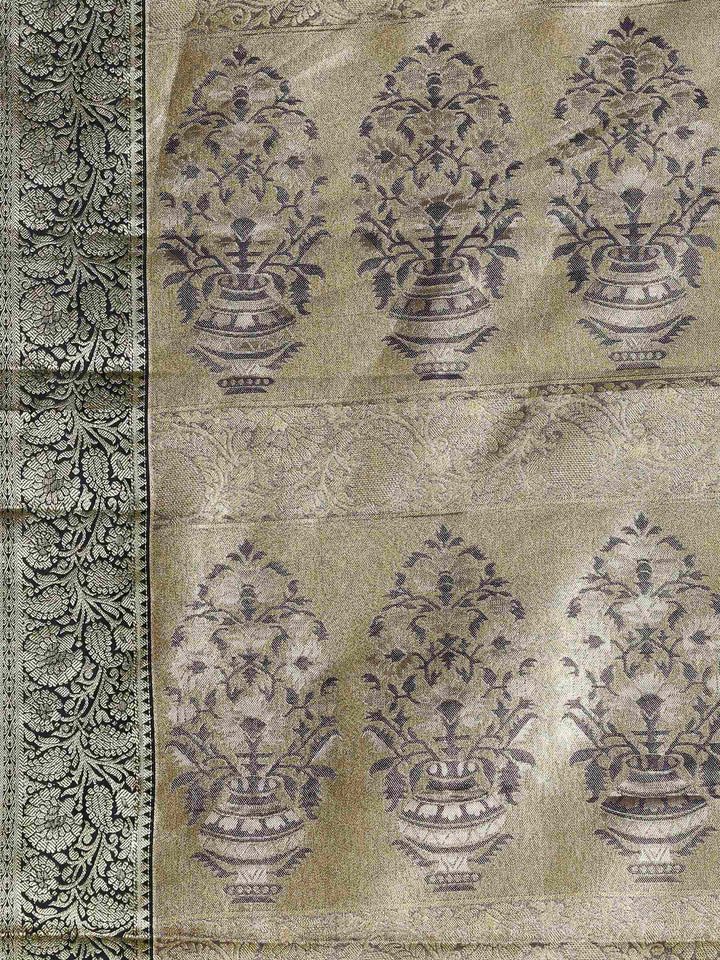 Grey Kalamkari Woven Design Art Silk Saree