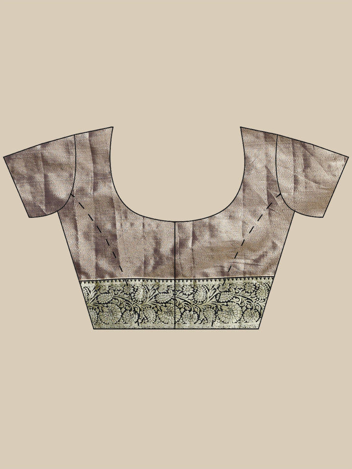 Grey Kalamkari Woven Design Art Silk Saree