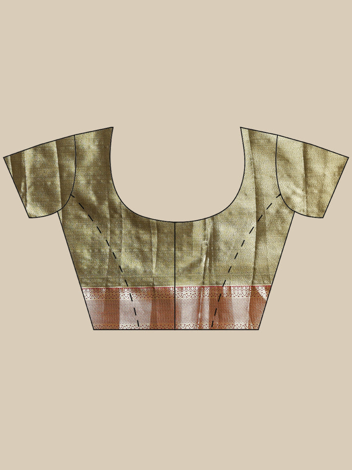 Olive Green Kalamkari Woven Design Art Silk Saree
