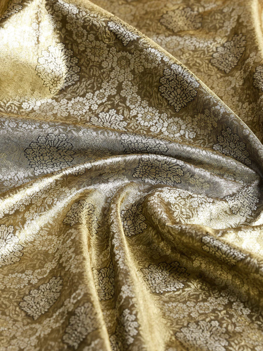 Olive Green Kalamkari Woven Design Art Silk Saree